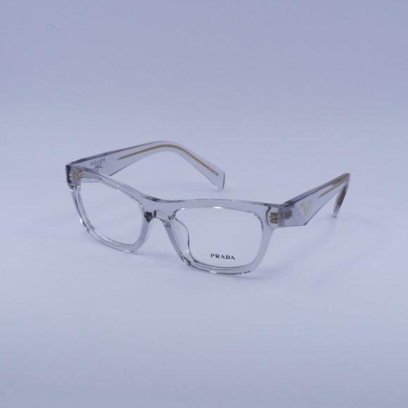 Prada PRB01VF 12R1O1 Eyeglasses Transparent Grey 54mm Cat Eye Frame - Picture 1 of 9
